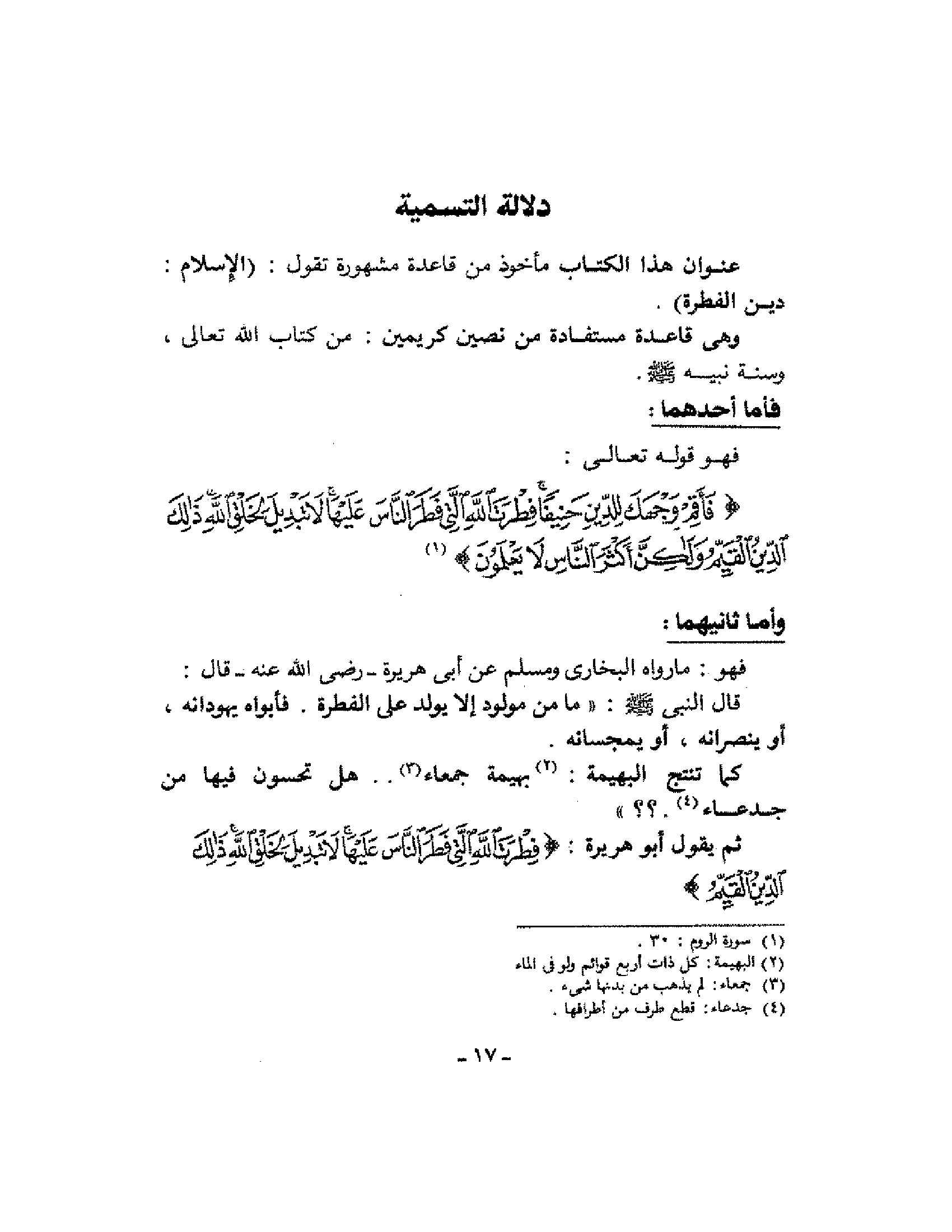 الإسلام والفطرة pdf - صورة ومقتطق الاكتروني من الكتاب